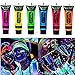 Black Light Neon Face and Body Paint Glow in the Dark Paint Halloween Blacklight Glow Party 6 Color 24 tubes