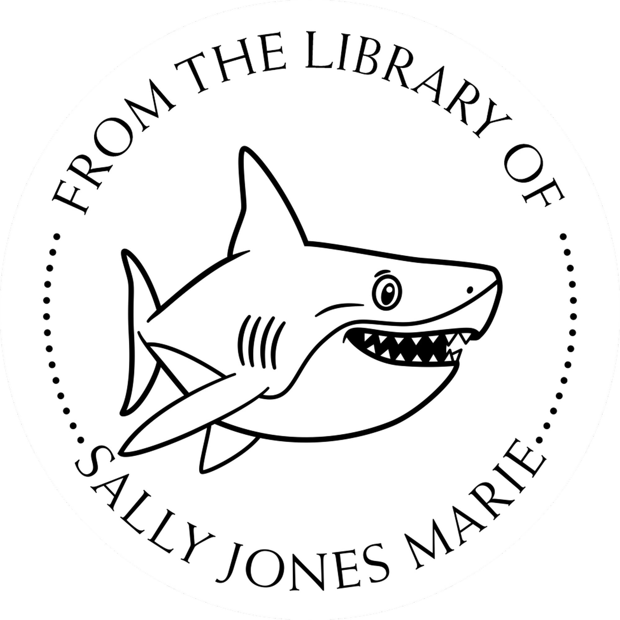 Customized Bibliophile Stamper, PSI Pre-Inked Swift Shark Personalized Book Name Stamper, Round Stamp - Ideal for Bookworms, Custom Made Book Stamper,