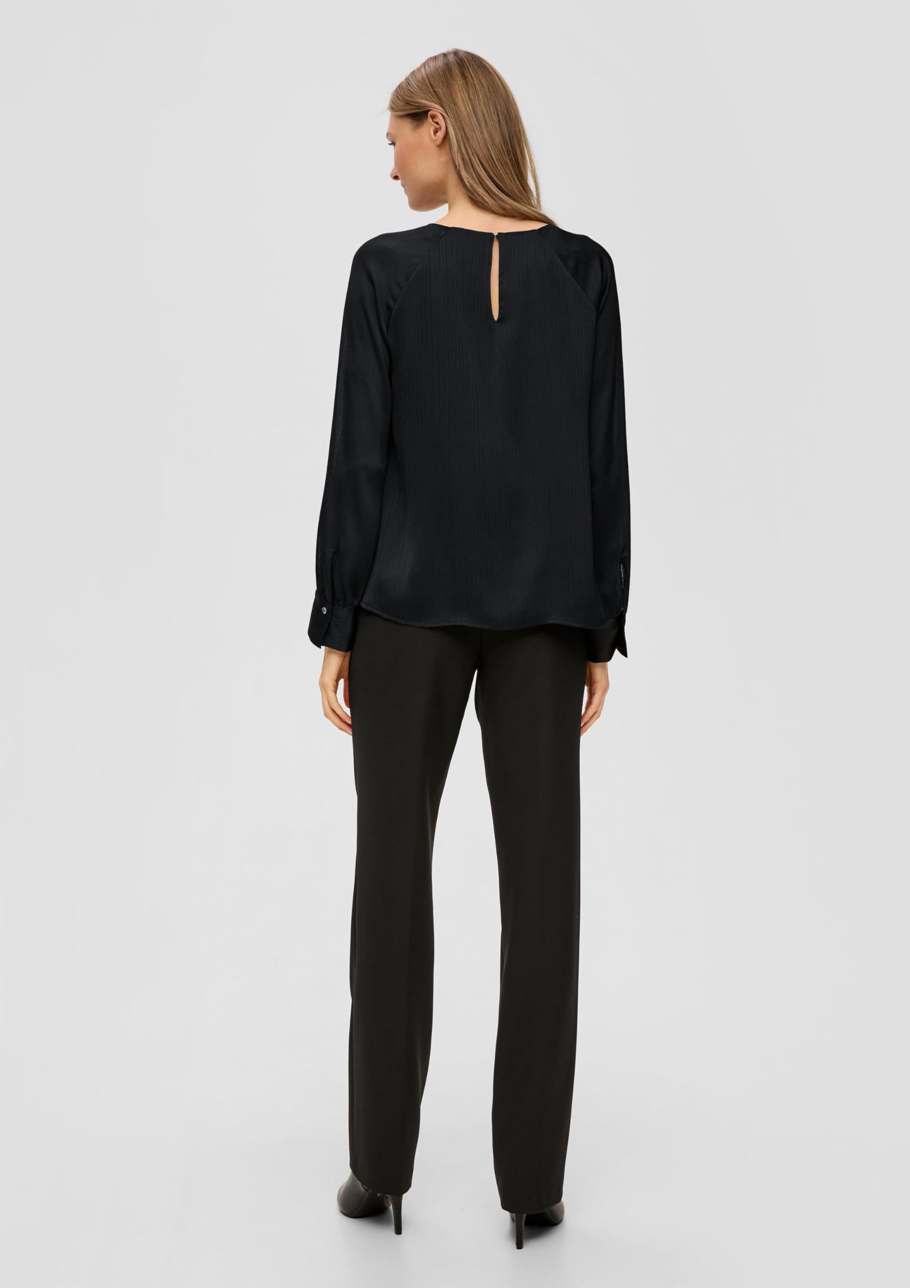 s.Oliver Black Label Damen 2139044 Chiffon-Bluse mit Webstruktur (1er Pack)