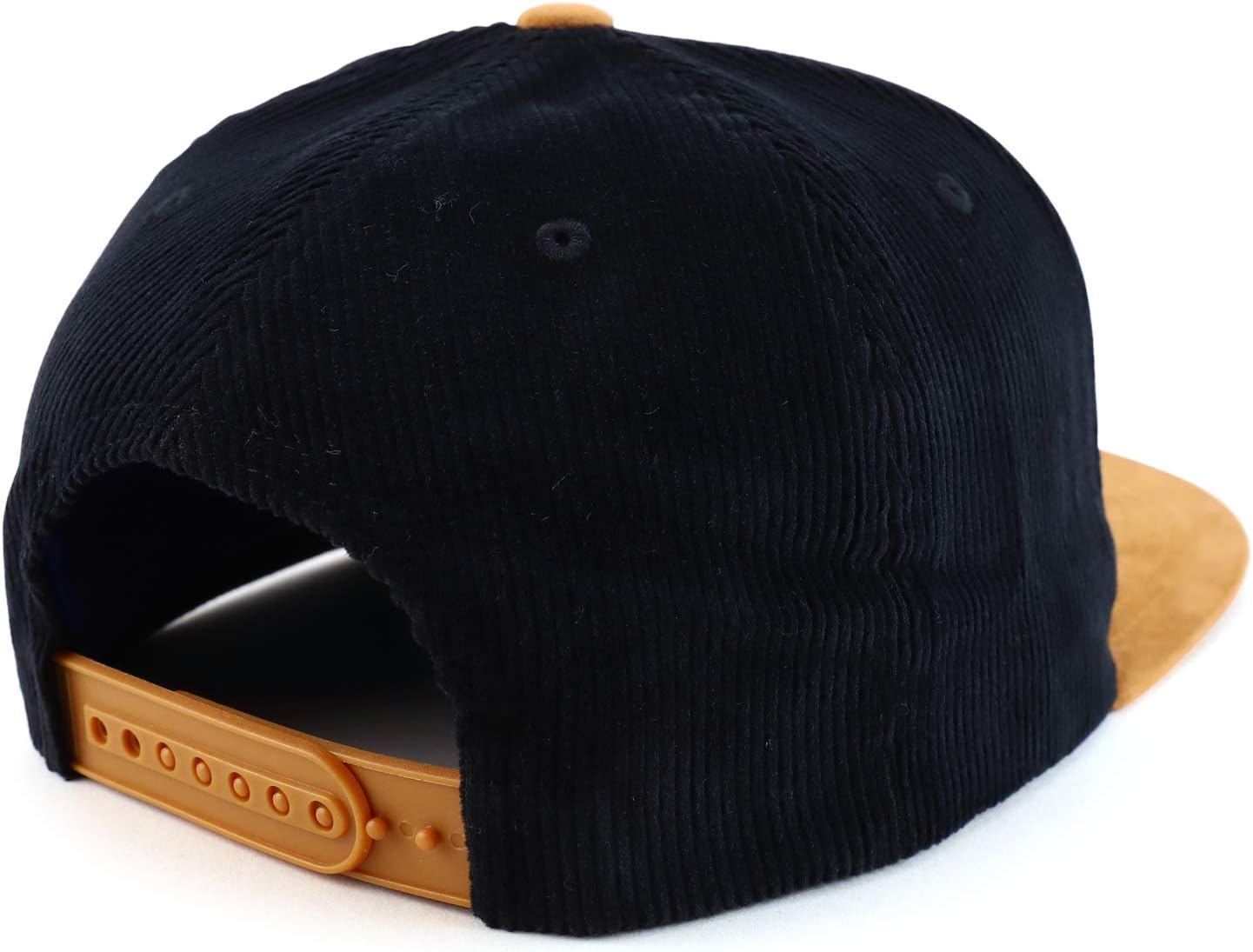 Trendy Apparel Shop Plain Corduroy Textured Suede Flat Bill Snapback Cap - Image 3