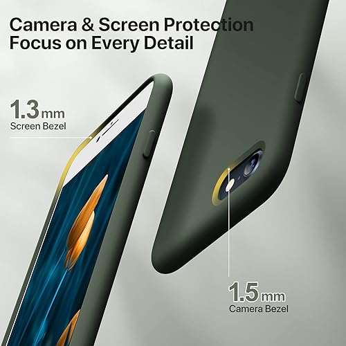 Miniatura 1295 de Miracase Funda diseñada para iPhone 13 Pro Max con protector de pantalla, [forro de microfibra suave antiarañazos], funda protectora de silicona