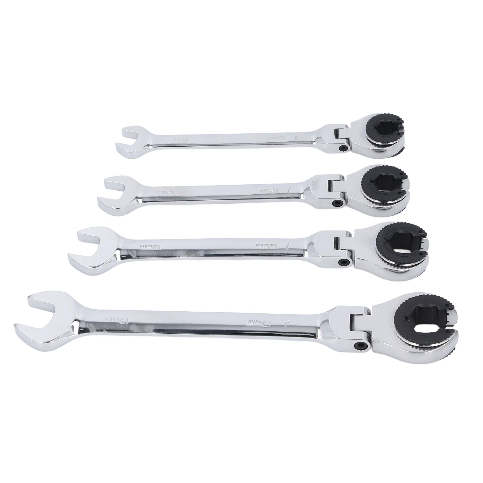Aramox Zestaw Kluczy Grzechotkowych 6-częściowy Klucz do Rur ze Stali Cr V 10 Mm 12 Mm 13 14 15 17 Przekładnia z 72 Zębami do Nakrętek Przewodów Paliwowych i Przewodów Hamulcowych
