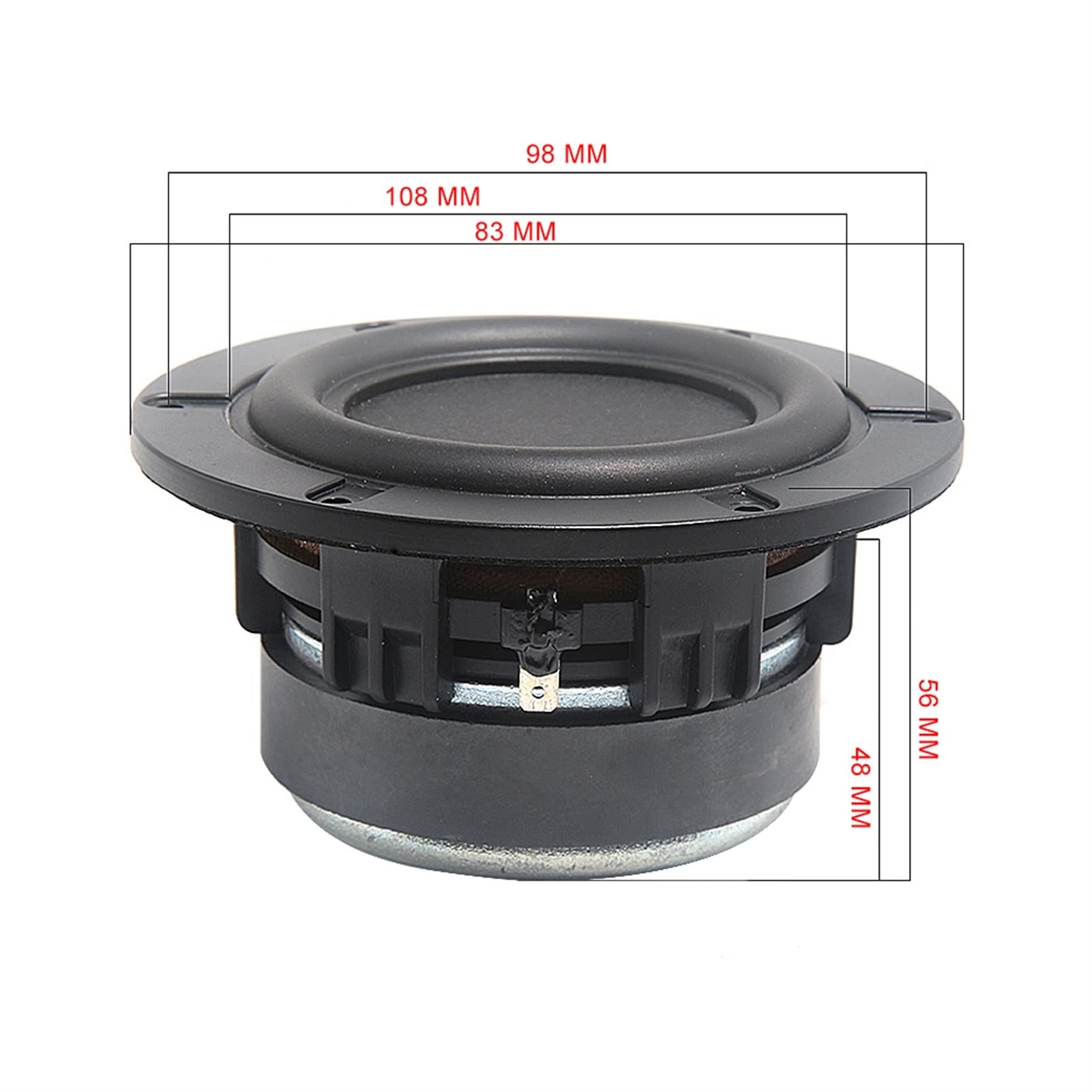 Altavoces internos, Altavoz de Rango Completo 4 Pulgadas, estantería 8 Ohm y 60W, Amplificador Potencia DIY, Audio Sonido for Cine en casa