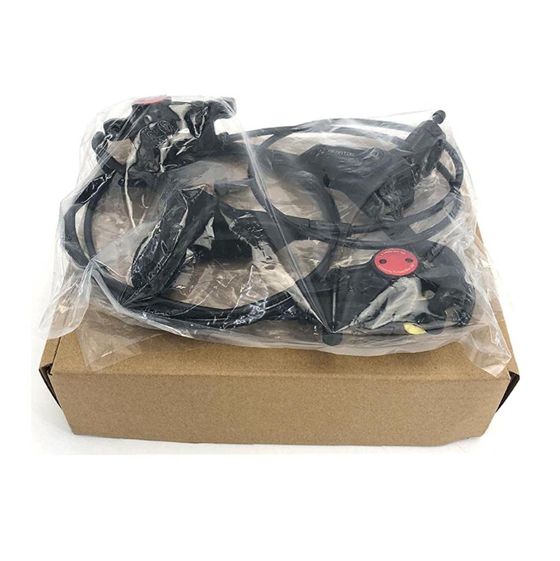 DYTWXG Set Freni Bici Universale Freno V Anteriore Set Freni Biciclette Freni A Disco Idraulici Mountain Bike Anteriore Posteriore Pressione Olio Sistema Frenante per Bici Leva Freno Nero