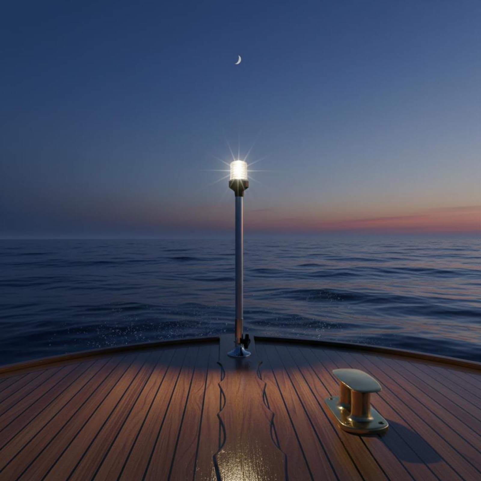Luce di Navigazione a LED 12V Luce Laterale Nautica Lunga Durata Lampada di Bordo Marina per Armatori, 600 Mm, Base Regolabile In Acciaio Inossidabile