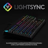 Logitech G PRO Tastiera gaming meccanica, ultraportatile senza tastierino numerico, cavo micro-USB rimovibile, tasti con retroilluminazione RGB LIGHTSYNC da 16,8M di colori, US Intl, PC/Mac - Nero - 6