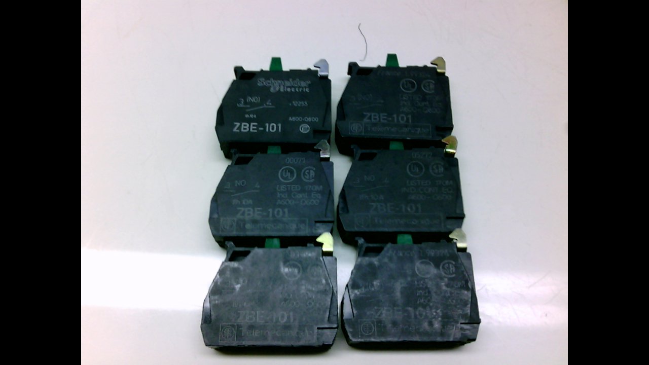 Telemecanique Zbe-101 - Pack Of 6 - N/O Contact Block 22Mm Zbe-101 - Pack Of 6 -