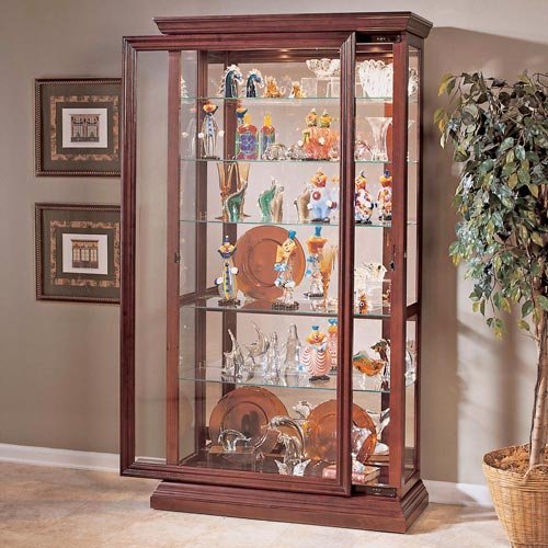 Pulaski Two Way Sliding Door Curio, 43 by 16 by 80-Inch