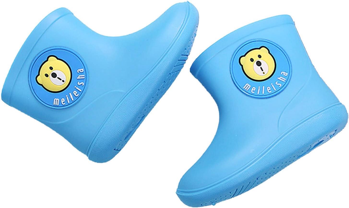Toddler Boys Girls Shoes Boots Rubber Waterproof Kids Baby Cartoon Rain Baby Shoes Little Kid Snow (Blue #2, 4-5 Years)