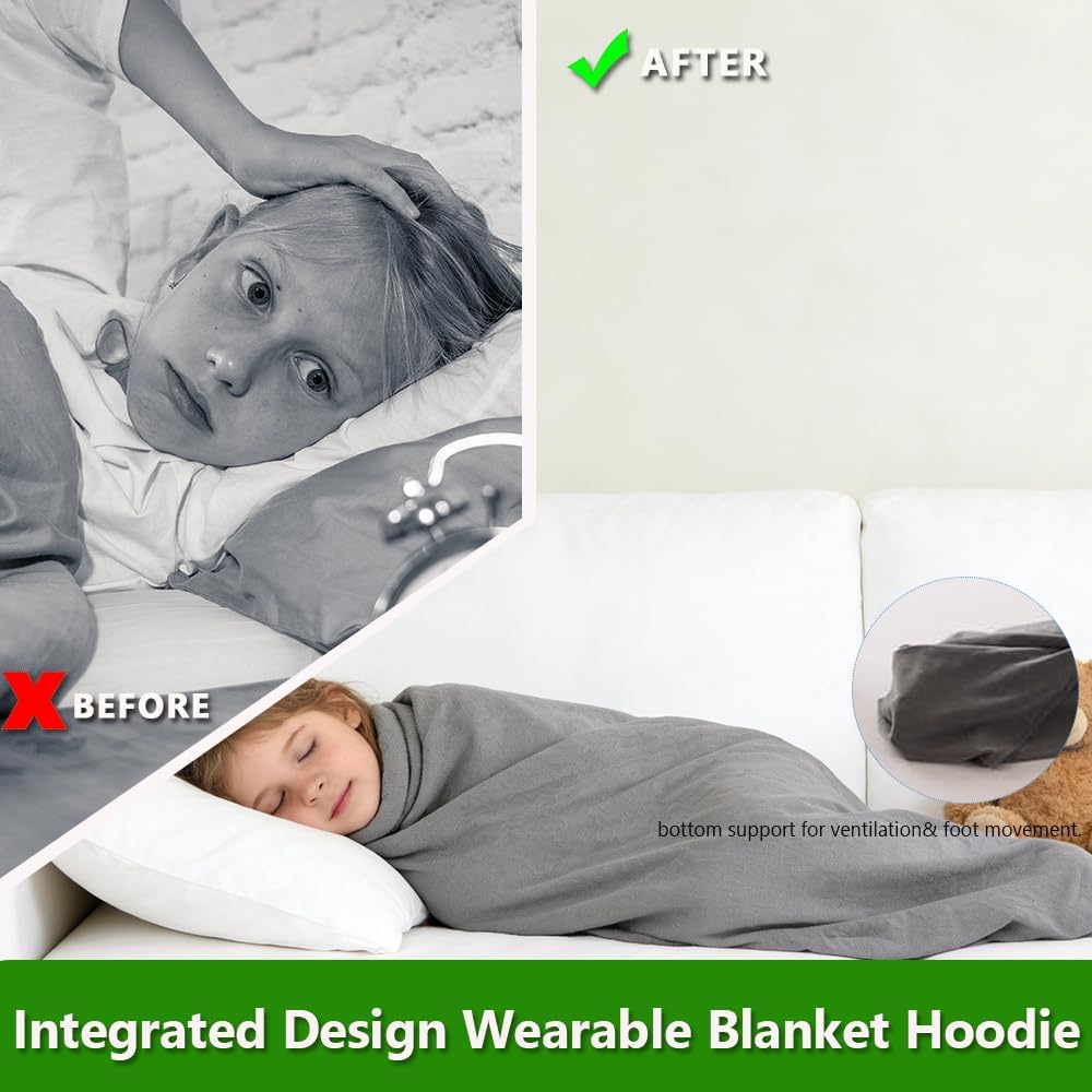 Wearable Pod for Deeper Sleep, 2026 Hug Sleeping Bag with Soft &Weighted Fabric - Snug in Warmth and Ease Stress Slumberpod,Wearable Blanket Hoodie for Travel & Home Camping Hoodie