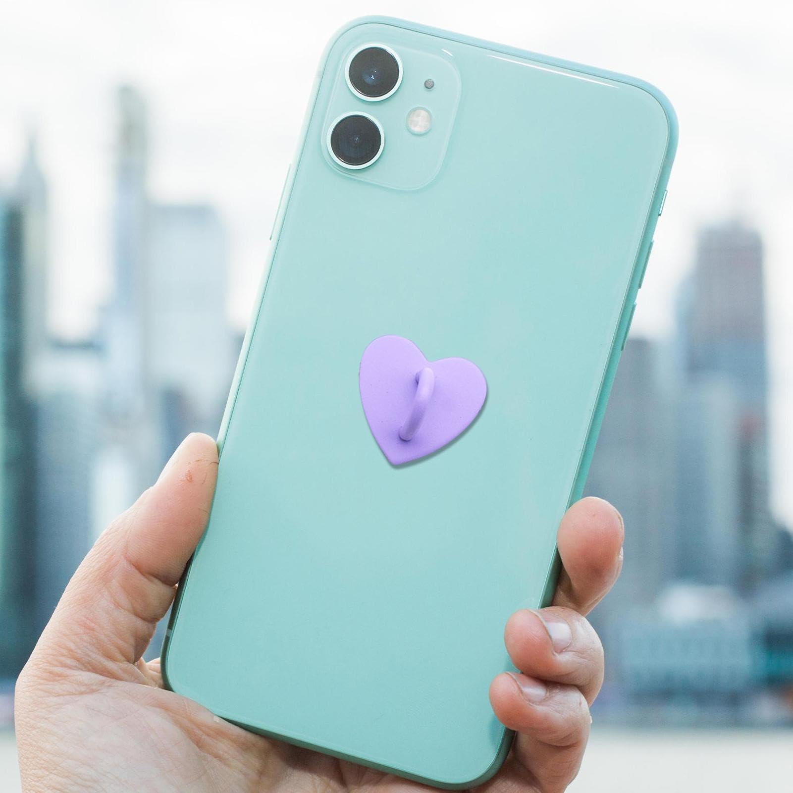 NATOSU 6 supporti per cellulare a forma di cuore, anello per cellulare, gancio per cellulare, tablet, accessori fai da te