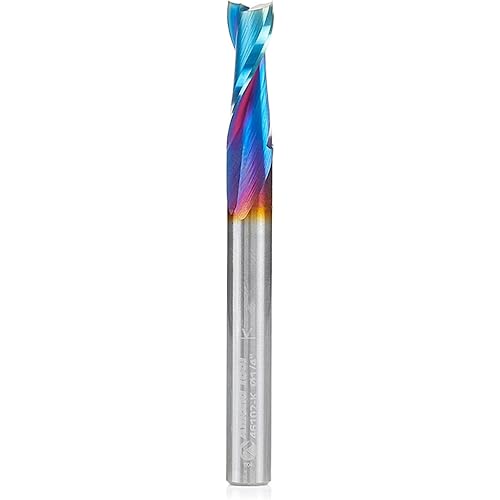 Amana Tool Spektra Extreme Tool Life Coated Solid Carbide Spiral Plunge Router Bit, 46102-K, 1/4 Dia x 3/4 CH x 1/4 Shank 2-1/2 Inch Long Up-Cut