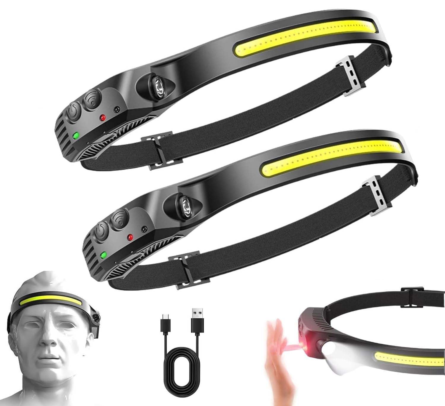 Luxelight Led Headtorch, Lumilight Head Torch 230° Wide Beam Headtorch, Luxelight Headlamp with Motion Sensor, Rechargeable Waterproof Lightweight Headlamp for Running, Camping, Hunting-image-42