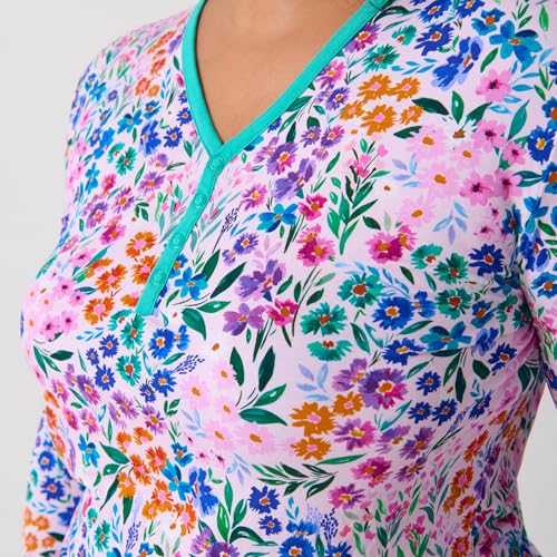 Image of Little Sleepies Womens Pajama Top, Viscose from Bamboo, Henley Button Up Nursing PJs, Family Matching Pajamas for Women Set
