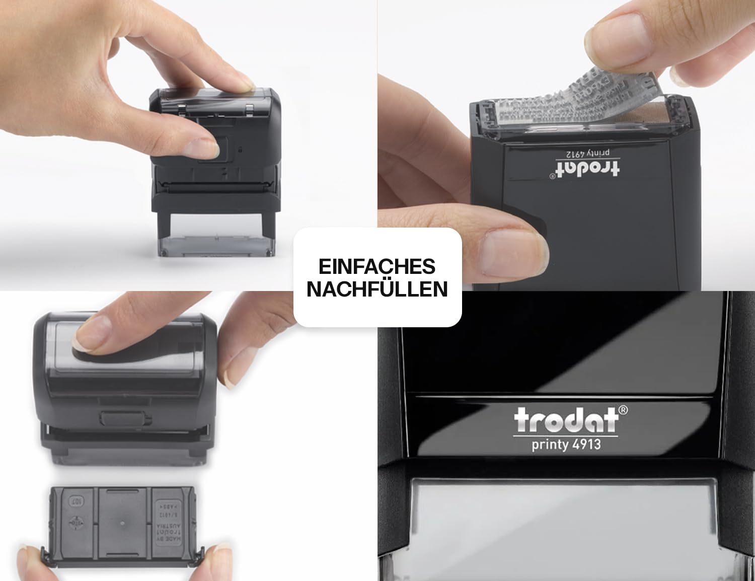 Stamp by Me – Stempel Personalisiert | Firmenstempel mit Text Schwarz | Langlebiger Selbstfärbender Adressstempel | Personalisierter Namensstempel 58x22 mm, Max. 5 Zeilen | Nachfüllbares Stempelkissen