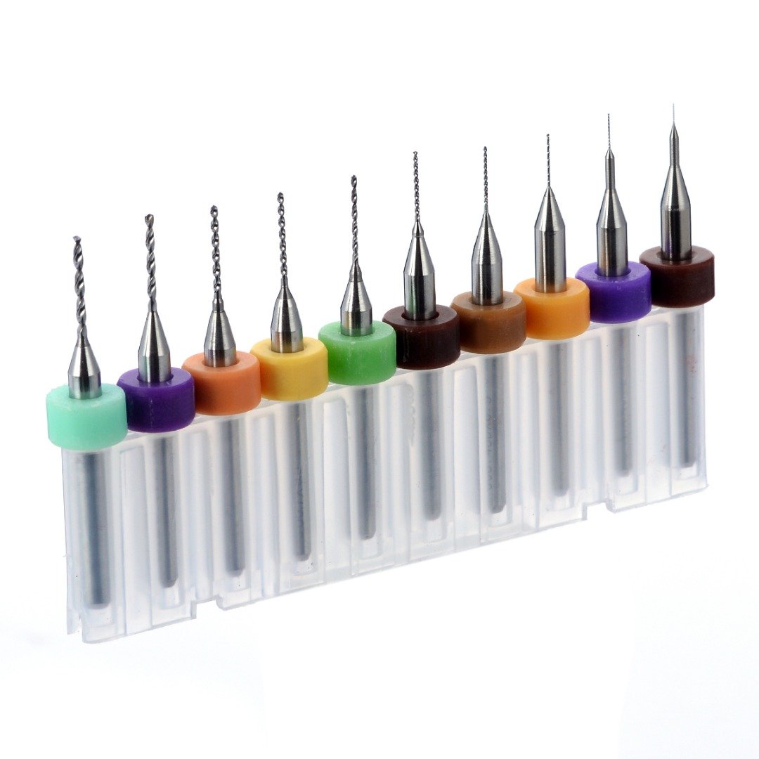 10pcs/set PCB Carbide Micro Twist Drill Bits Set Jewelry Rotary Tool 0.1mm-1.0mm