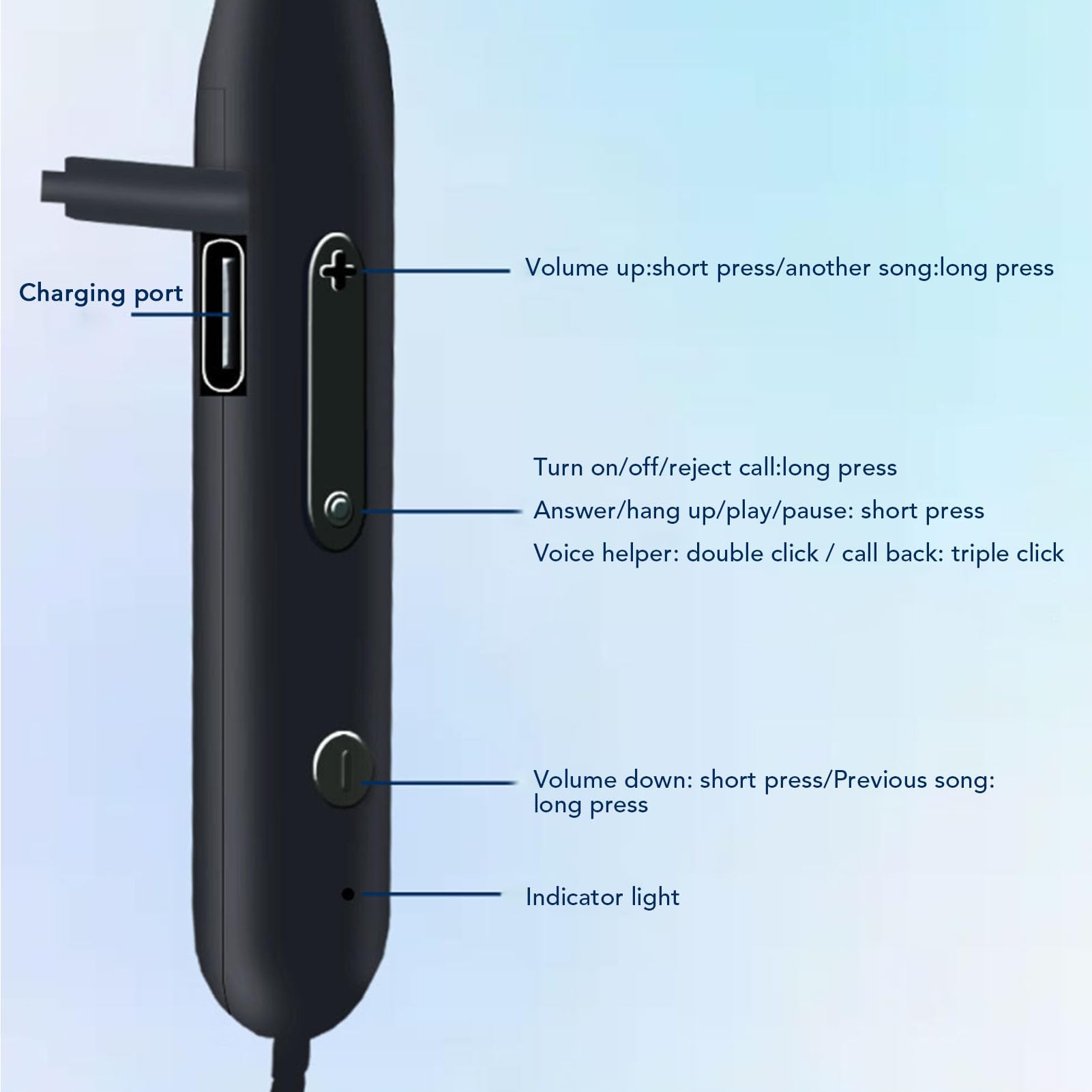 CHICIRIS MMCX Bluetooth-Adapterkabel mit Controller, Lange Akkulaufzeit für Kabellose Kopfhörer-Kompatibilität für SE215, SE535 und Mehr, Schwarz