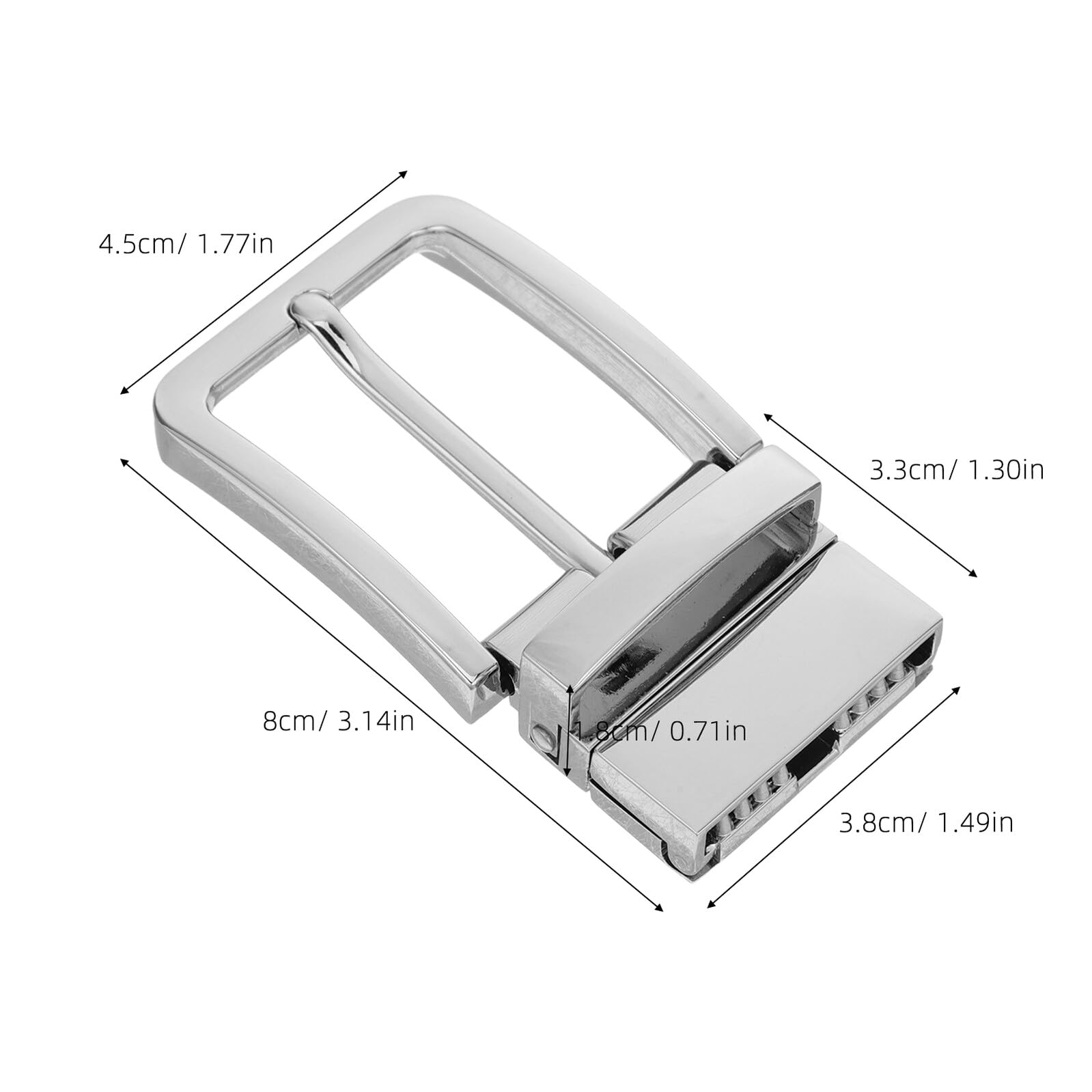 Zinc Alloy Reversible Belt Buckle Clip Replacement for Men Wide Strap Single Prong Metal Waistband Fastener for Business And Casual Wear