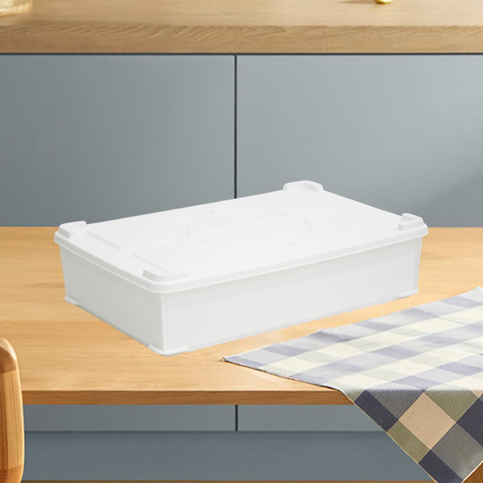 Scatola per Pizza con Coperchio, Scatola per Il Pane, Accessori, Contenitore per La Preparazione in Ristorante, Uso Commerciale, Bianco Grande