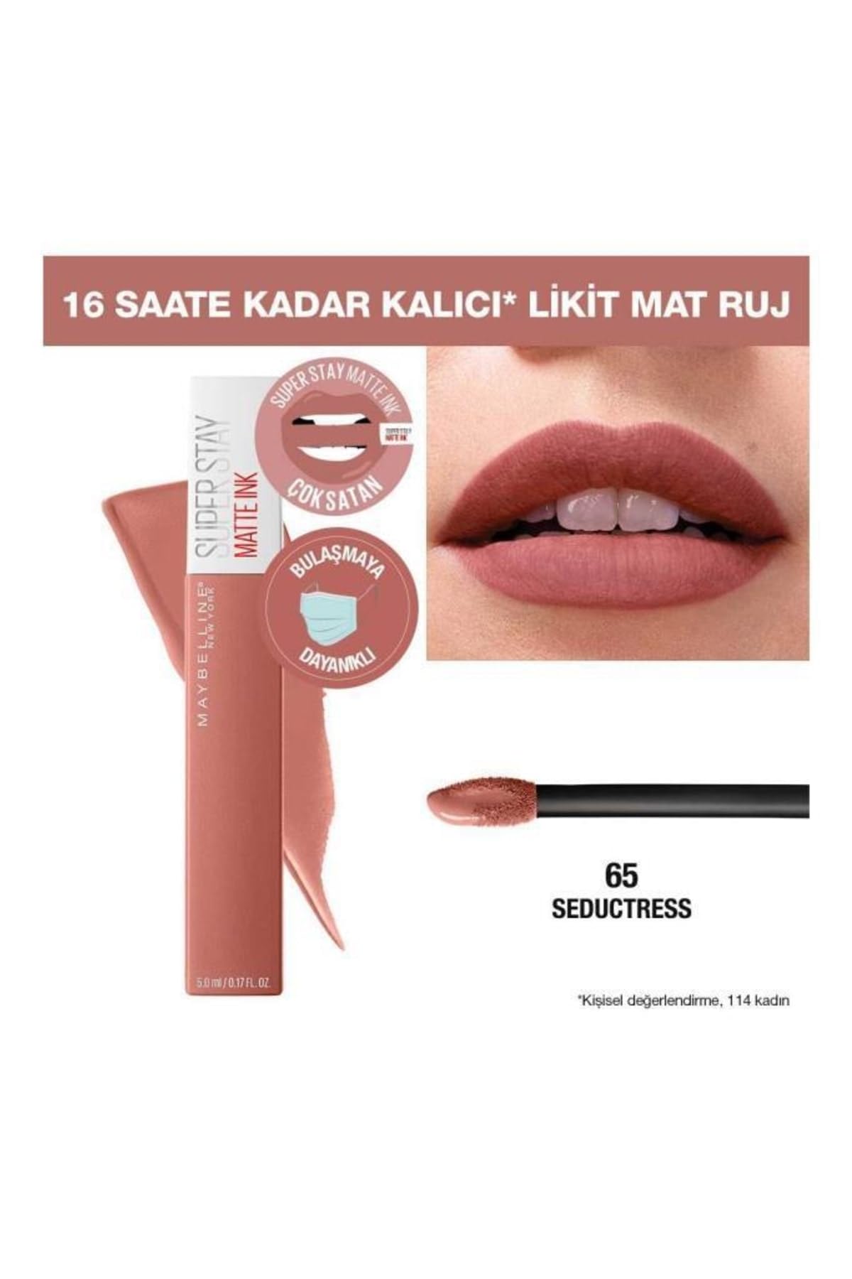 Maybelline New York Super Stay Skin Tint Fondöten 05 & Mini Super Stay Matte Ink Likit Mat Ruj 65 Seductress Makyaj Seti