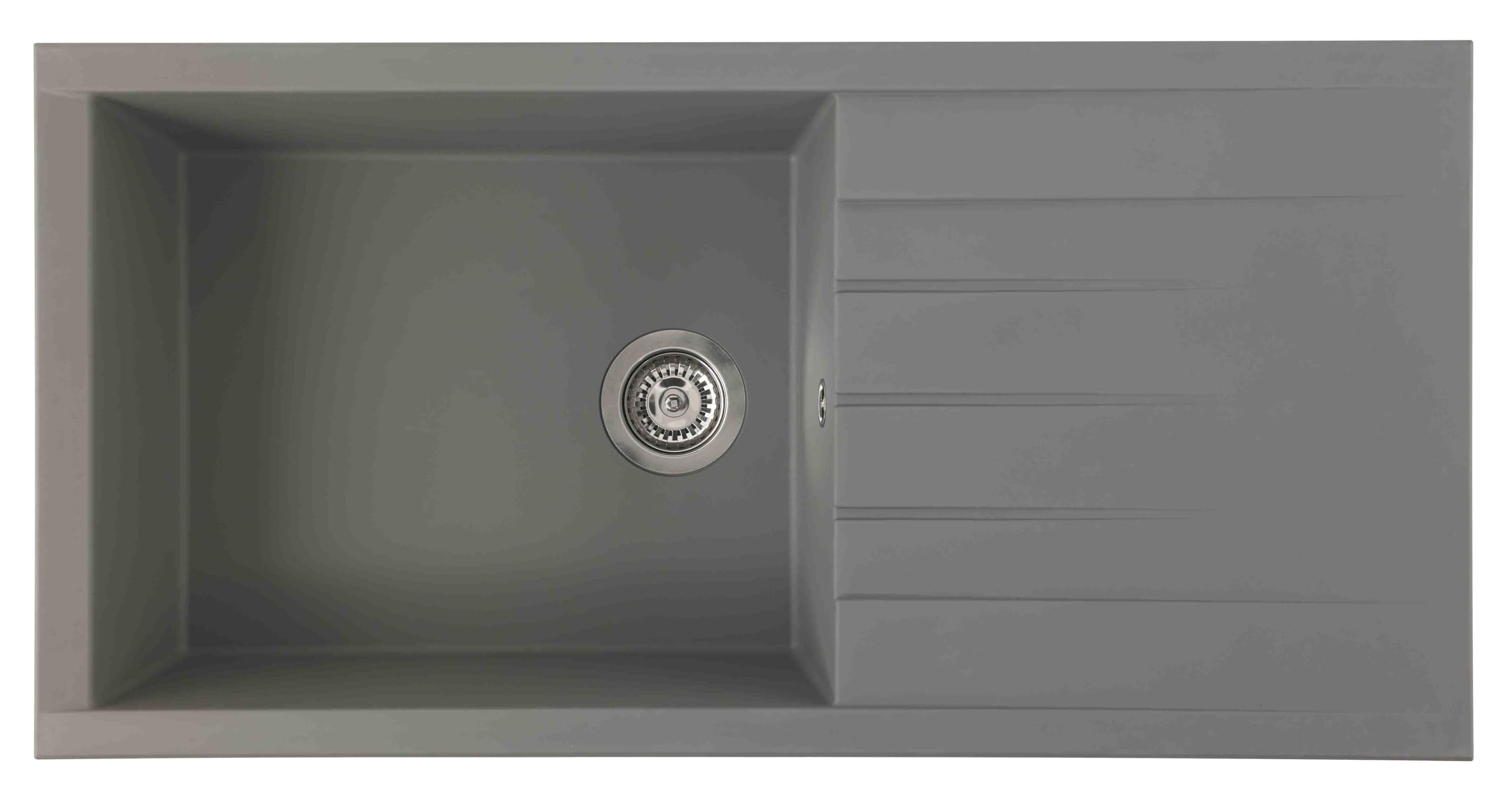 Respekta Houston Fregadero encastrable Mineralite 100x50 cm, negro