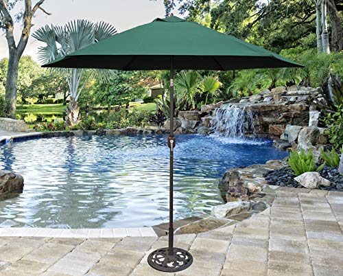 TropiShade 9 ft Bronze Aluminum Polyester Market Umbrella with Green Polyester Cover (Base not included)
