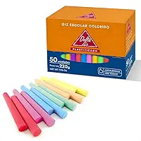 Giz De Lousa Colorido Escolar Plastificado Delta Master AntiAlérgico Caixa Com 50 unidades