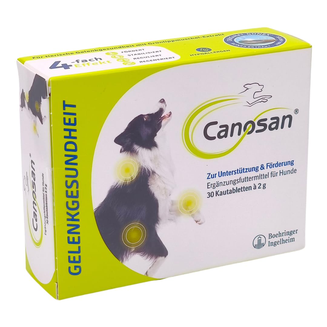 Canosan 3X 30 Kautabletten, Ergänzungsfuttermittel für Hunde I Gelenknahrung mit Gonex zur Unterstützung von Knorpeln, Sehnen und Bändern I Gelenkgesundheit I Spar-Set Plus Pharma Perle give-Away