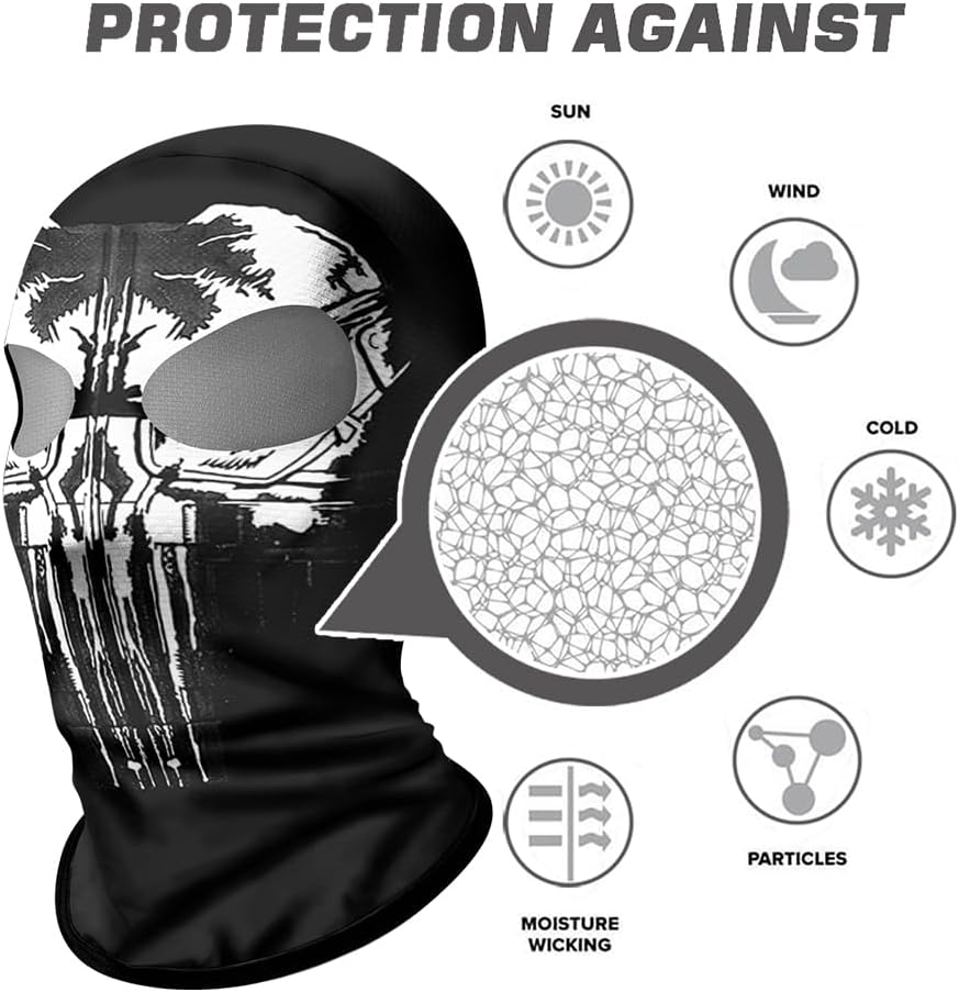 ShopINess Unisex Two-Hole 3D Winter Balaclava for Adults Face Cover for Motorbike, Cycling, Sports, Hiking, and Outdoor Activities, Party Halloween and Carnival (Alien) Multicolored - Image 3