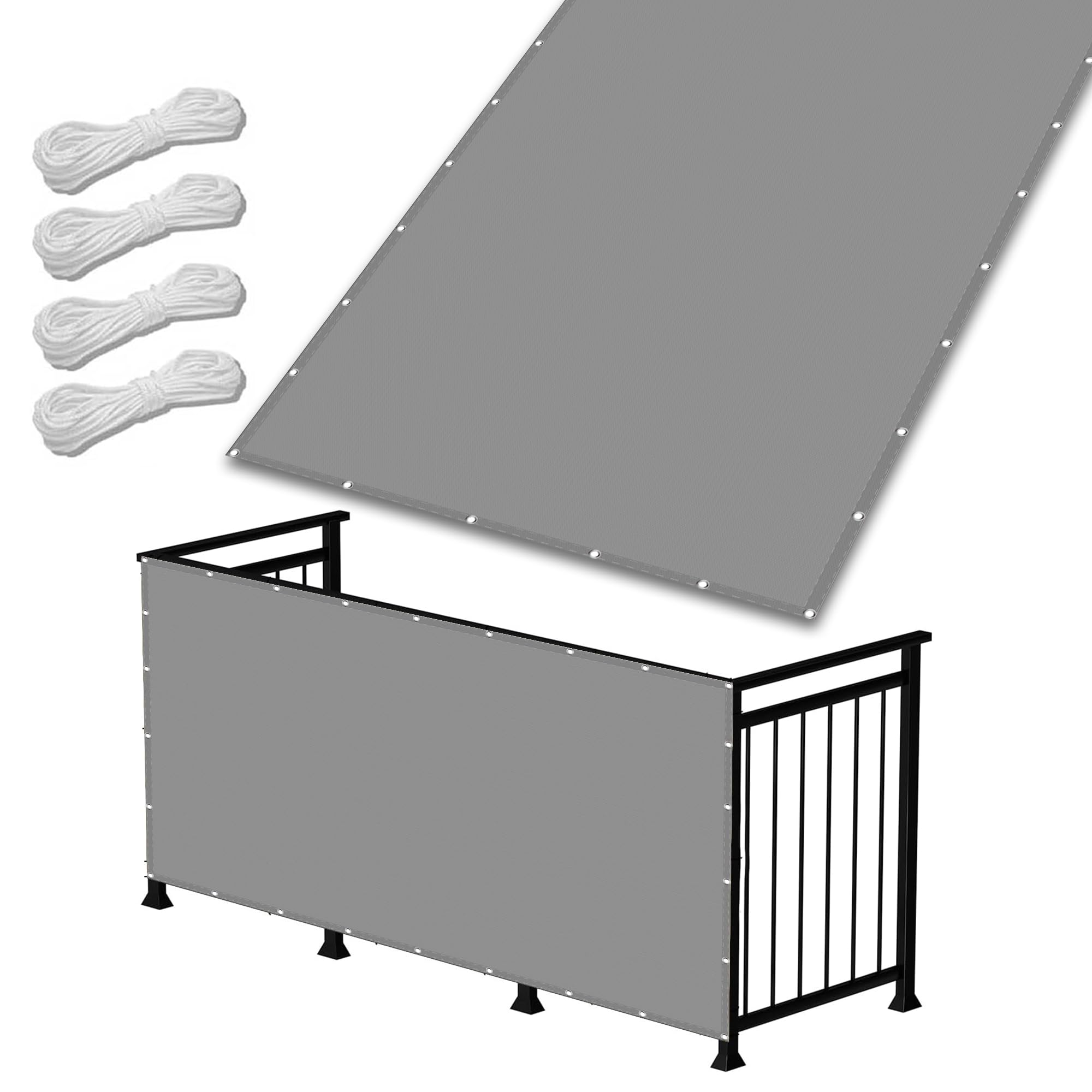 Voile d'ombrage rectangulaire imperméable gris clair 2x4.5m pour terrasse