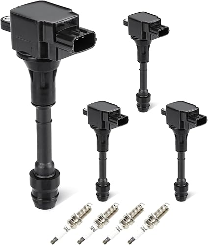 Miniatura 8 de Juego de 4 bobinas de encendido azul compatibles con Altima 2.5L 2002-2006, Sentra 2.5L 2002-2008, X-Trail 2.5L 2002-2013 Reemplazar UF350 C1398