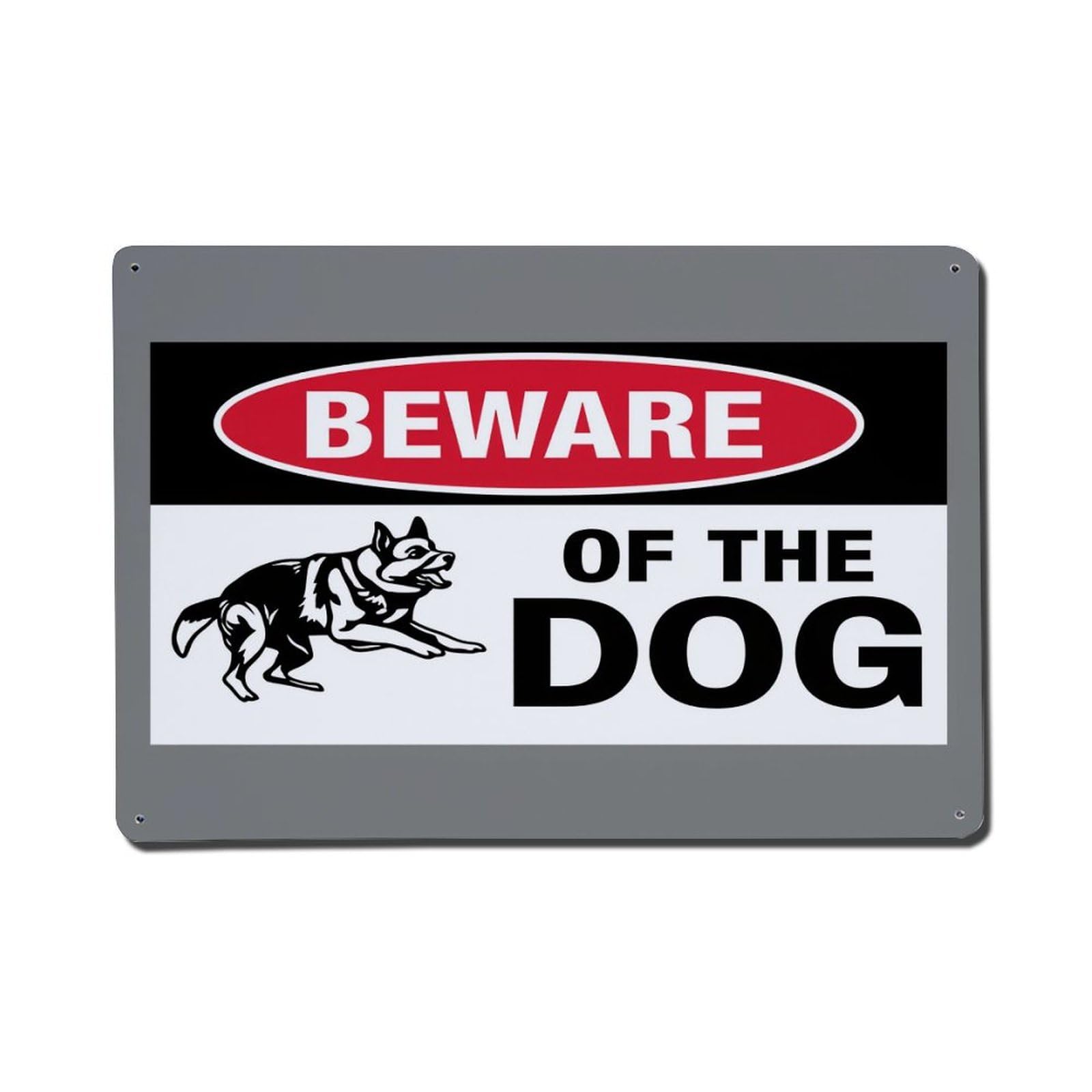 Enderetf Vintage Beware Of The Dog Sign Tin Sign Metal Poster, Home Bar Garage Man Cave Cafe Indoor & Outdoor Wall Decoration 8X12inches