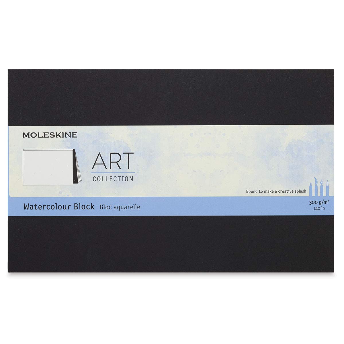 Moleskine Art Watercolor Block, Large, Black (5 x 8.25) Hardcover – August 28, 2019