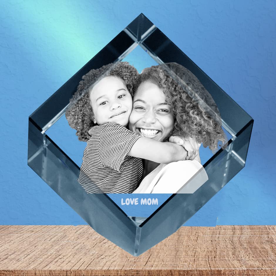 VelVivid Foto Cristallo 3D A Forma Di Cuore Personalizzata – Regalo Anniversario, Matrimonio, Compleanno Per Lui/Lei