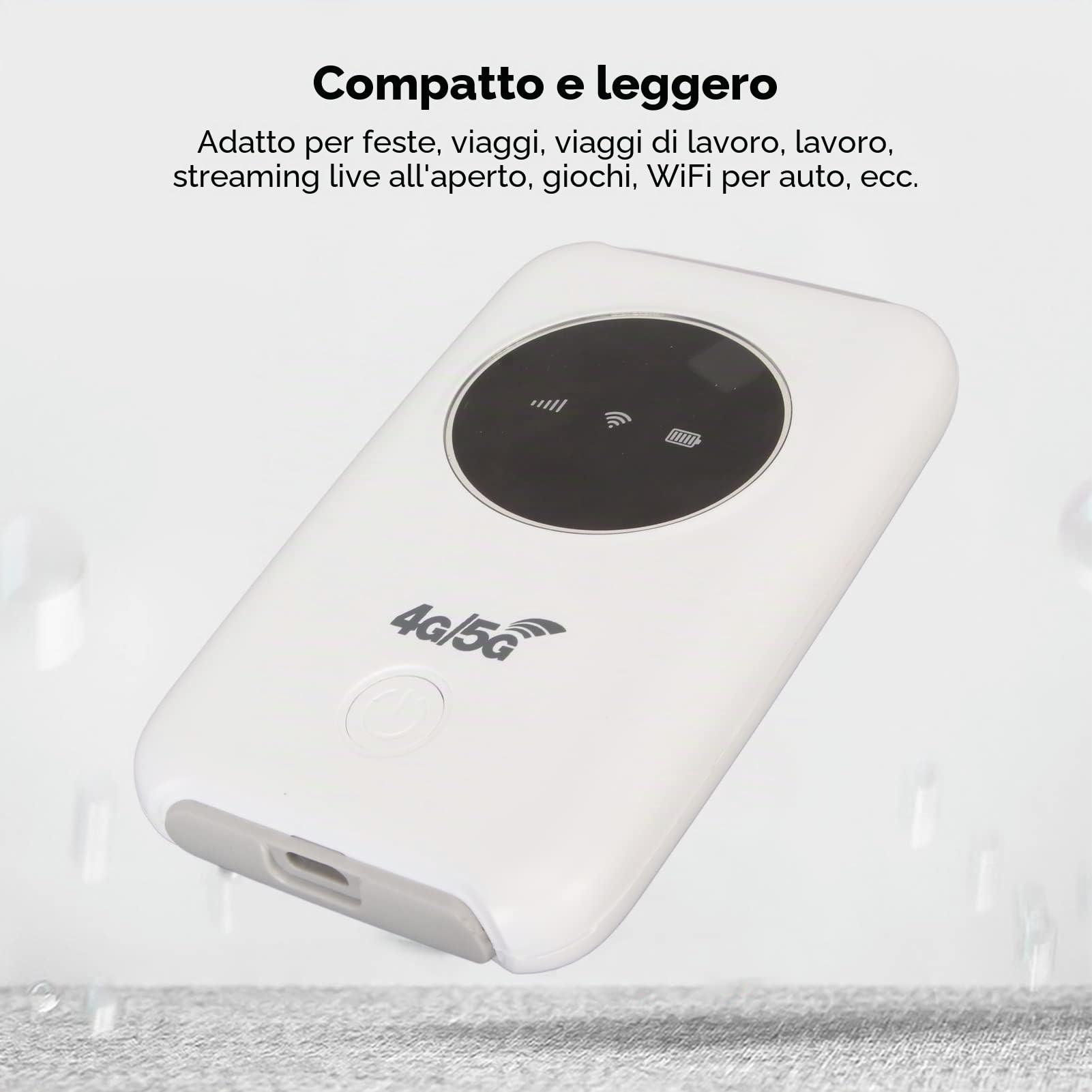 Jectse 4G LTE Modem WiFi USB, Portable Router Sbloccato With SIM Card Slot, 300 Mbps 10 Devices Mini Hotspot Mobile Integrato 3200MAh