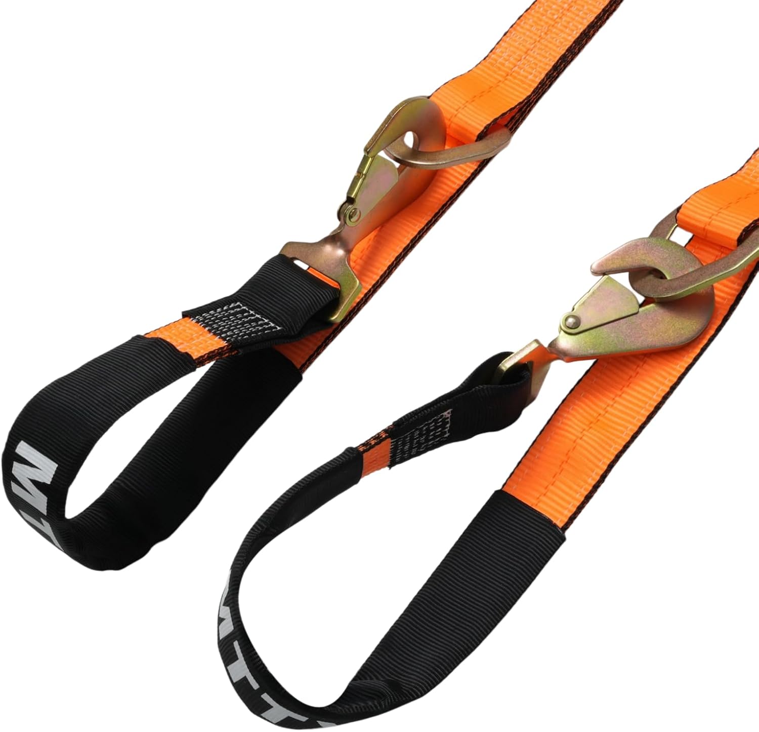 Heavy-Duty Soft V-Bridle Tow Strap, 2" x4'Tow Strap with w/Snap Hooks and D Ring,Axle Strap Work Load Limit:4700LBS,Used for Car Hauler,Rollback,and Flat Bed,Tow Truck& Others (Orange)