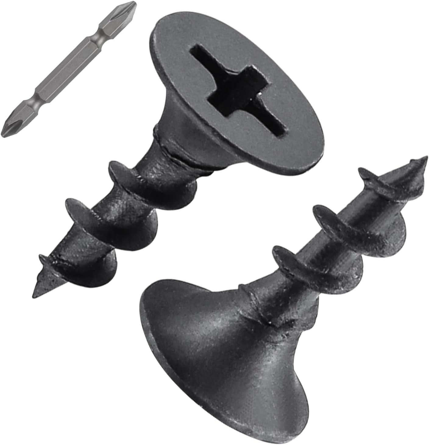 (638 pcs)#6X1/2 Black Fastener Drywall Screws-Phillips with coarse Threaded tip, Black, Suitable for Drywall Slate, Wood, etc.(1 pounds)