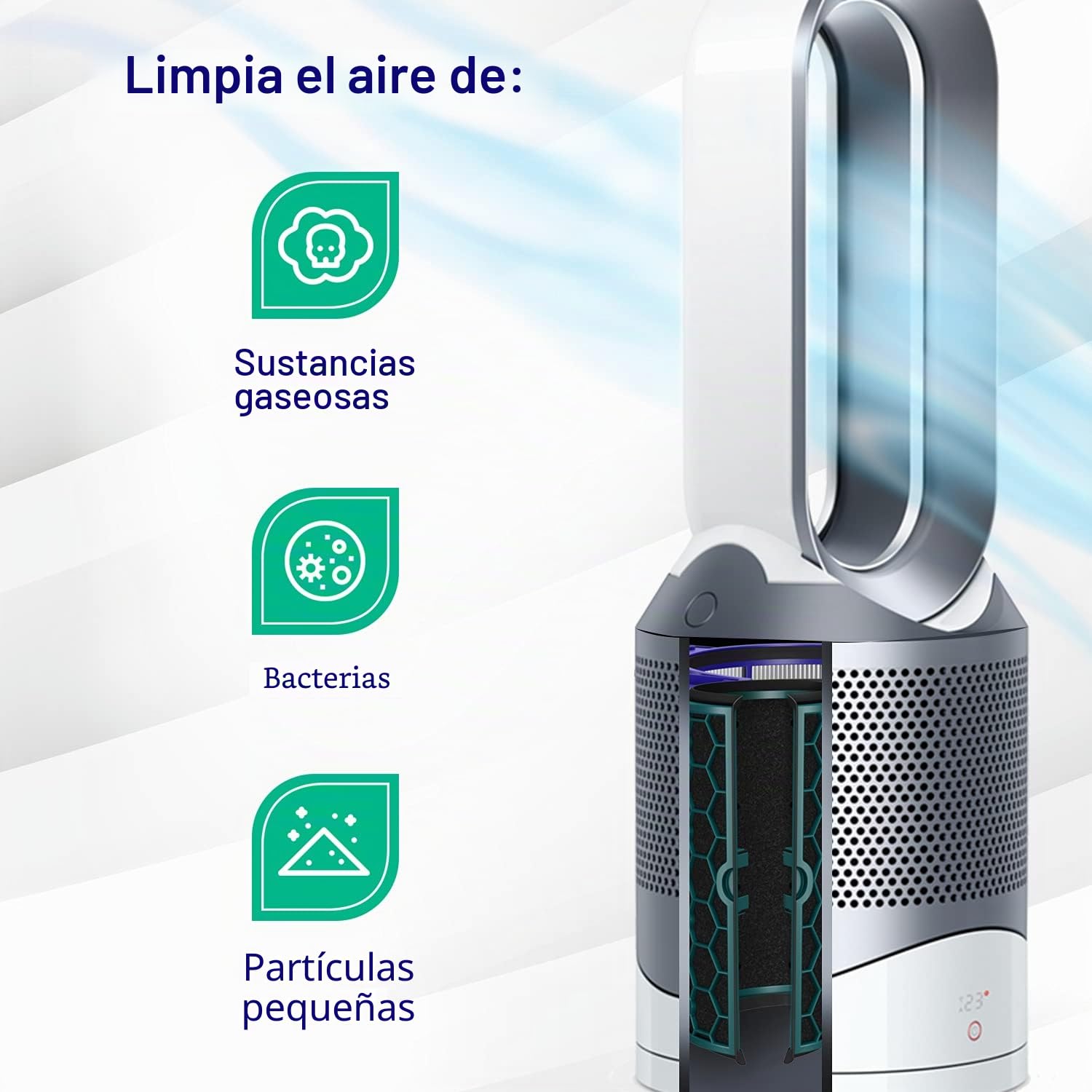 VIOKS juego de filtros 360° recambio para filtro Dysоn Hot and Cool 969048-02 para purificador de aire HP04 HP05 TP04 TP05 DP04 / Filtro Hepa + filtro de carbón activo para Pure Cool, Pure Hot+Cool