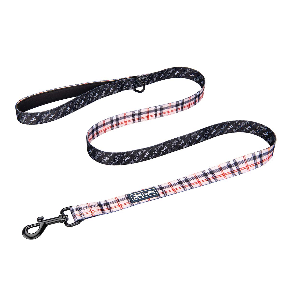 PoyPet 5 Feet Dog Leash with Padded Handle for Small Medium and Large Dogs(Checkered Beige)