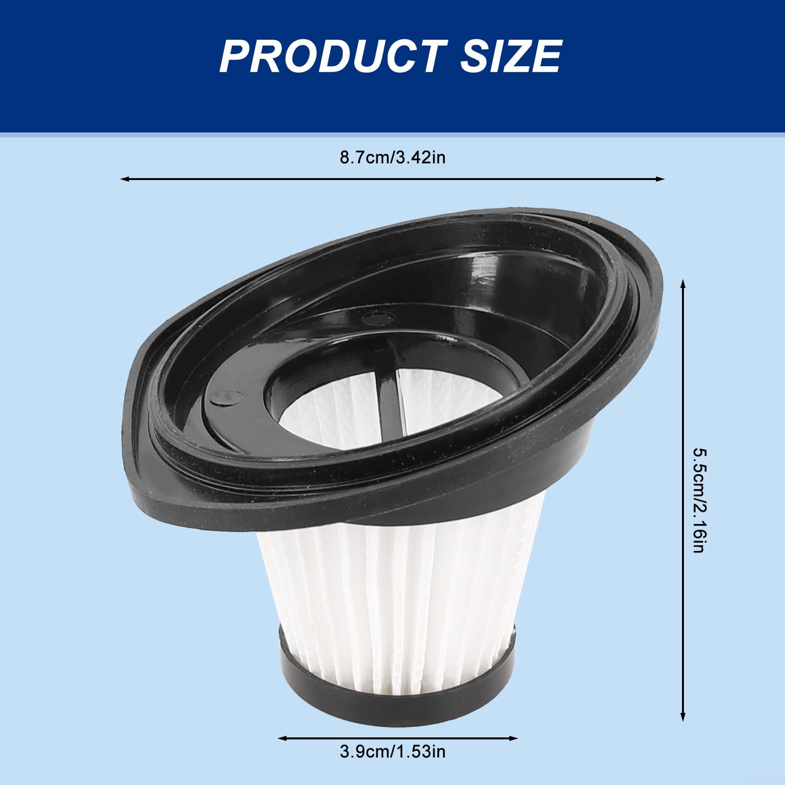 Replacement Handheld Filters Washable Reusable Vacuum Filter For VL189(8 PACK)