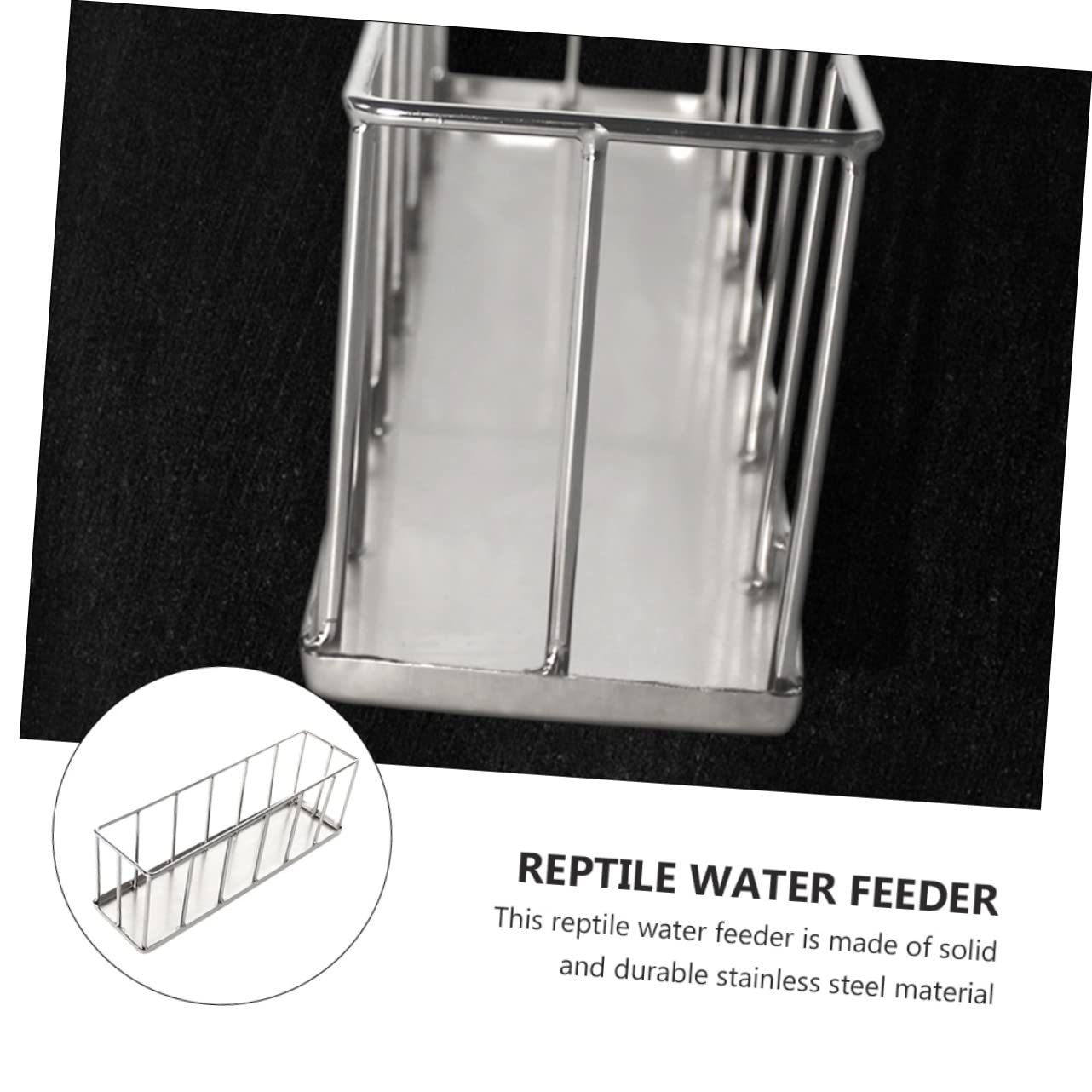 Comedero Inoxidable para Reptiles y Tortugas Plato Antivuelco para Alimentación De y Reptiles Diseño y Estable para Comida y Agua