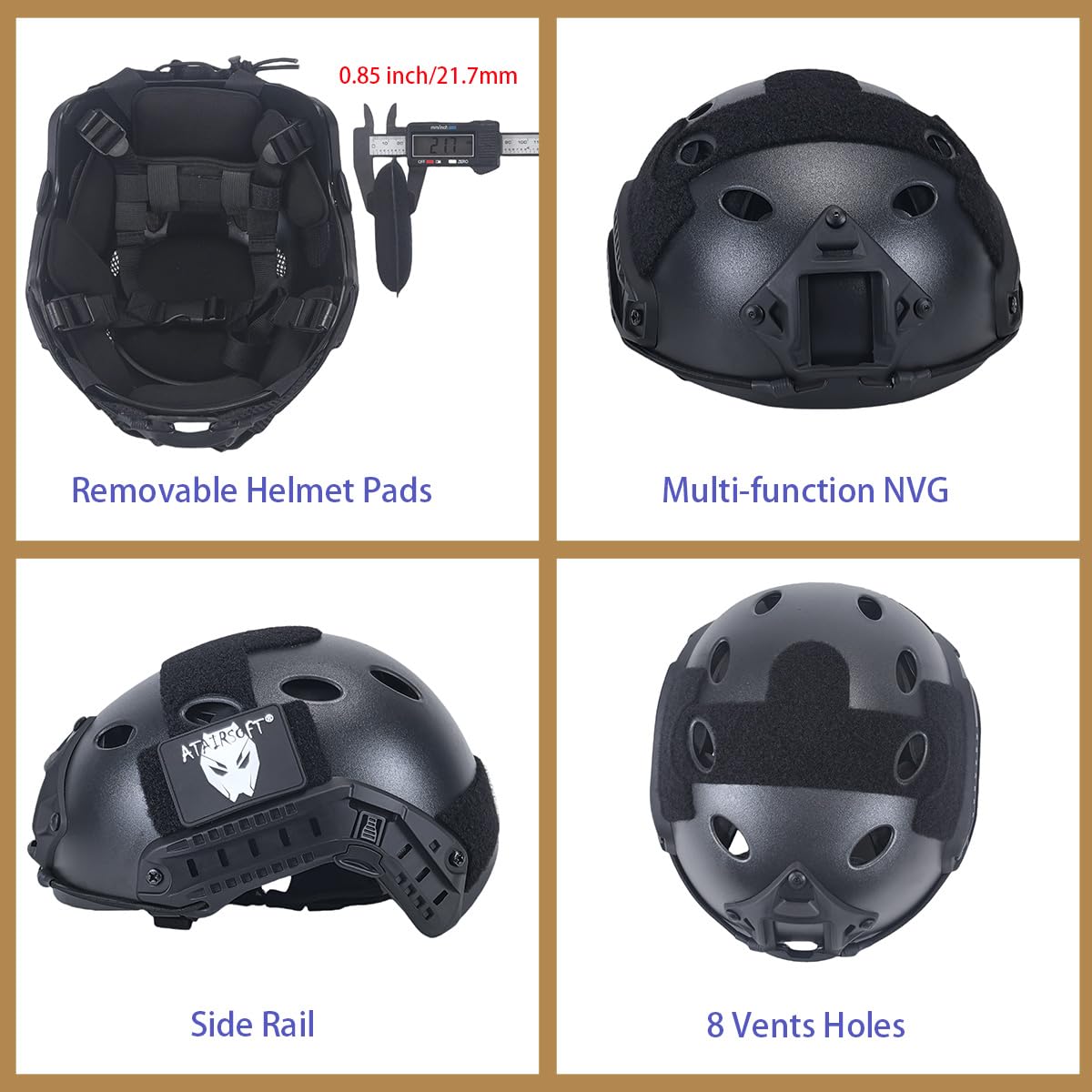 PJ Typ Airsoft Helm Set Taktischer Militär Paintball Airsoft Fast Helm mit Abdeckung