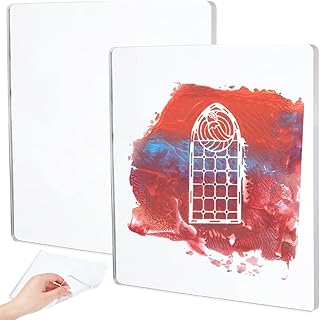 nbeads 2 Stück Monotypie Druckplatten, 18cm/7 Zoll Quadrat Gel Druckplatten Transparente Druckgrafik Materialien Für Kunst Kartenherstellung Scrapbooking Und Kunsthandwerk
