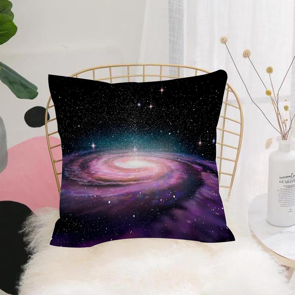 HYOSXW Cushion Cover,Throw Pillow Case Home Decorative for Living Room Bedroom Sofa Chair 16X16 Inch,Galaxy Spiral Galaxy in Space Andromeda Fog Stars Dust Universe Astronomy Kun,Pillowcase 40X40cm
