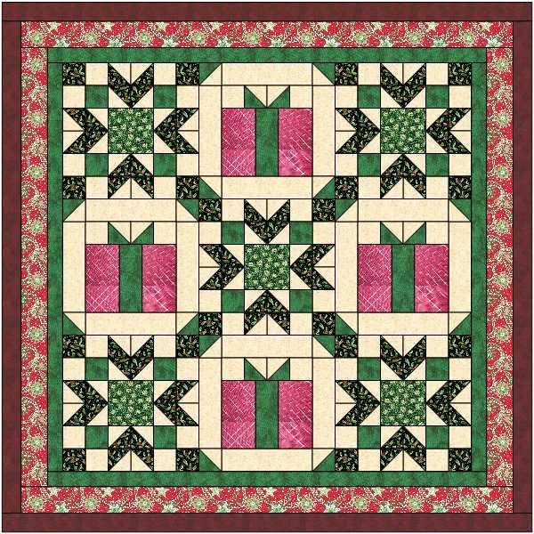 Quilt Kit All Wrapped Up/Christmas/Benartex Fabrics Precut 70" X 70"