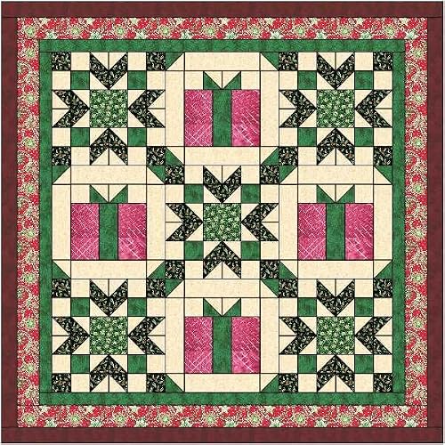 Quilt Kit All Wrapped Up/Christmas/Benartex Fabrics Precut 70" X 70"