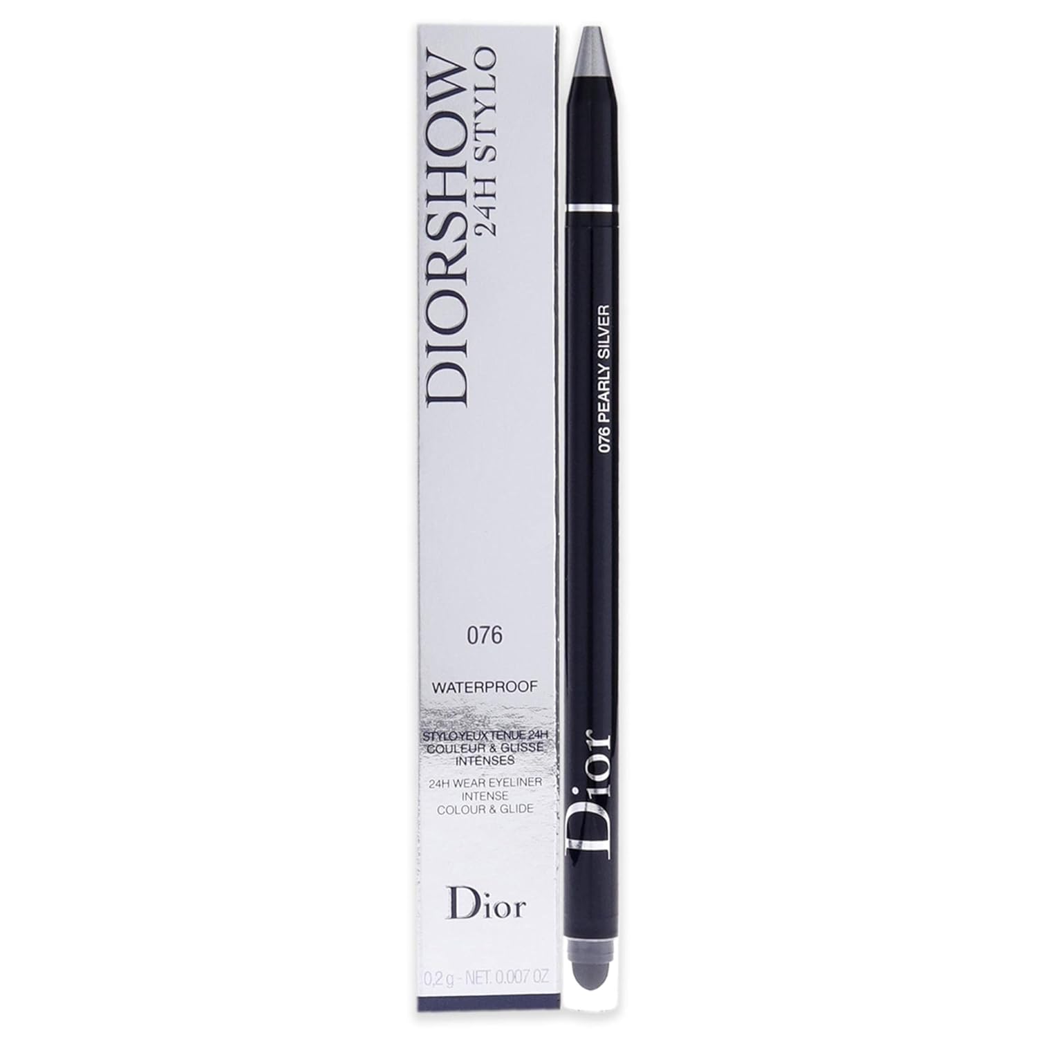 Christian Dior Diorshow 24H Stylo Waterproof Eyeliner – 076 Pearly Silver Women 0.01 oz C014300076