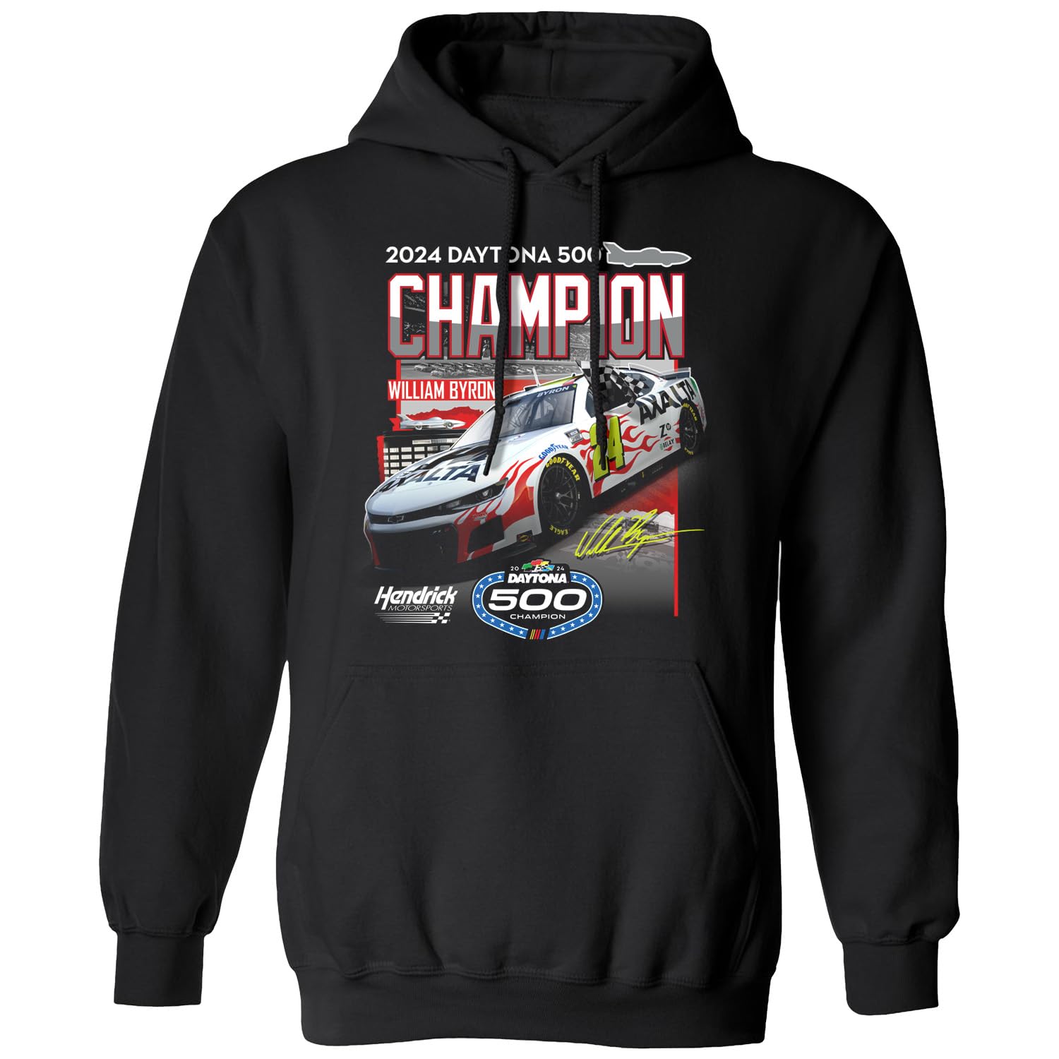 William Byron #24 NASCAR 2024 Daytona 500 Champion 2.19.2024 Win Hoodie