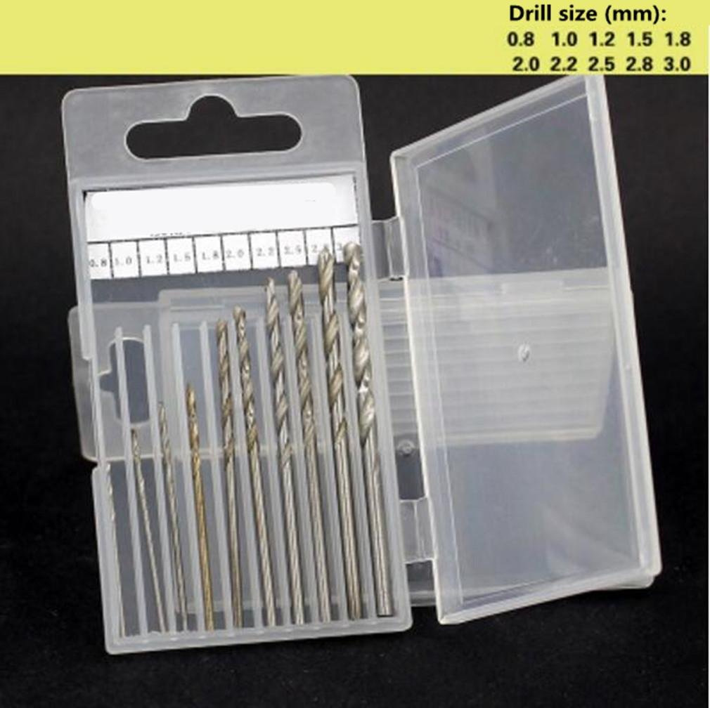 Piezas Brocas Juego de taladro de mano Pin de precisión Mini Taladro de mano Taladro de mano Taladro giratorio de mano Taladro giratorio de mano 1 Clip con 10 taladros de giro Taladros