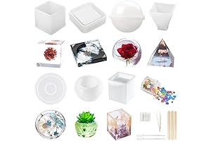 Epoxy Mold Kit: Create Stunning Art and Home Decor with 20 Silicone Molds